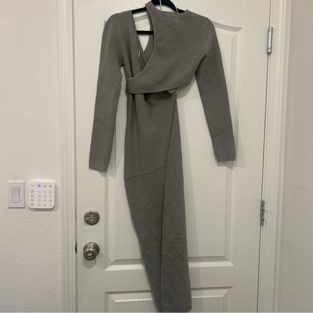 Atoir Ellington Knit Slit Two Piece Dress Slate Green knit $308 Size 4 Small - Picture 5 of 5